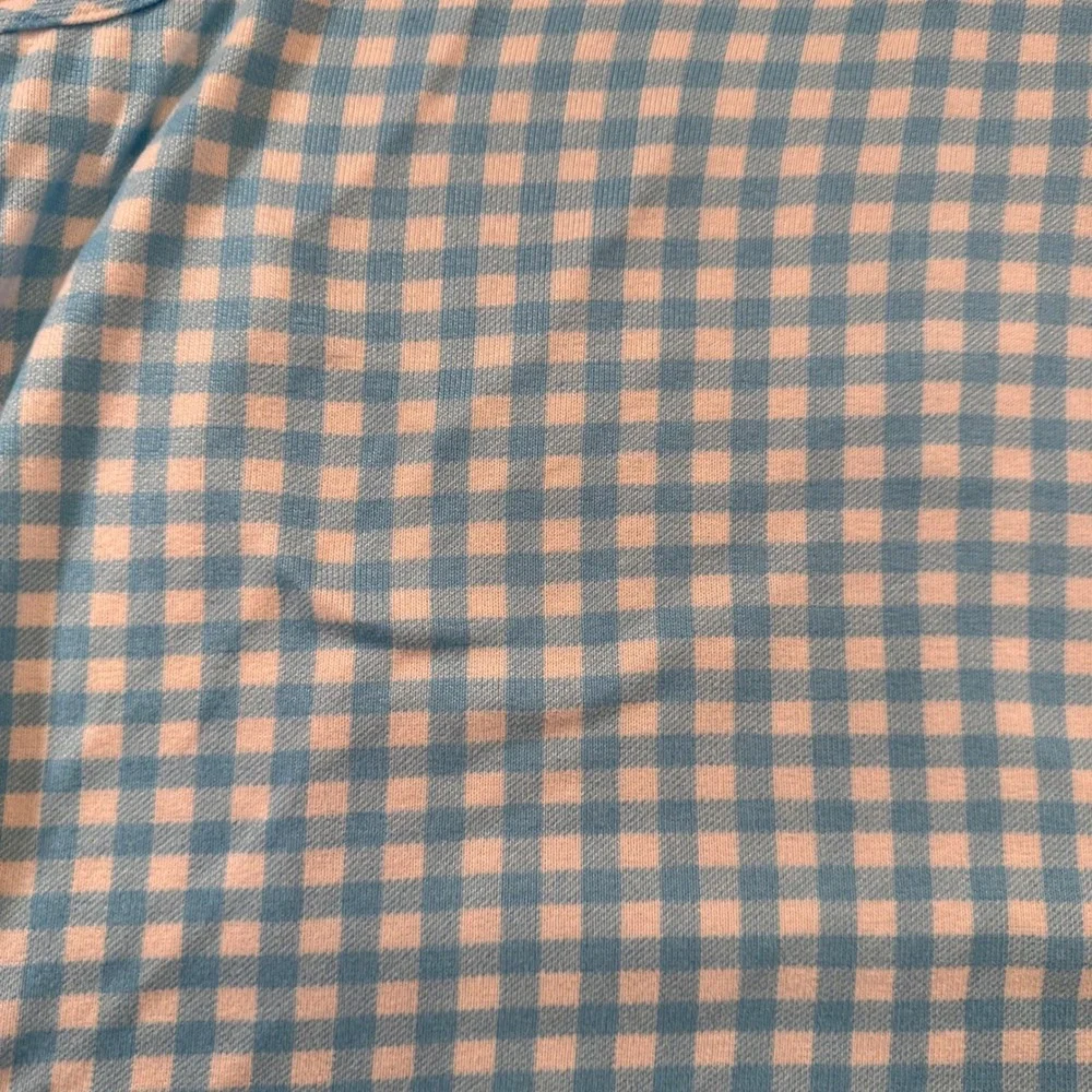KIKIT Gingham Pajama Set Blue White Henley Tank Shorts Loungewear Sz XL